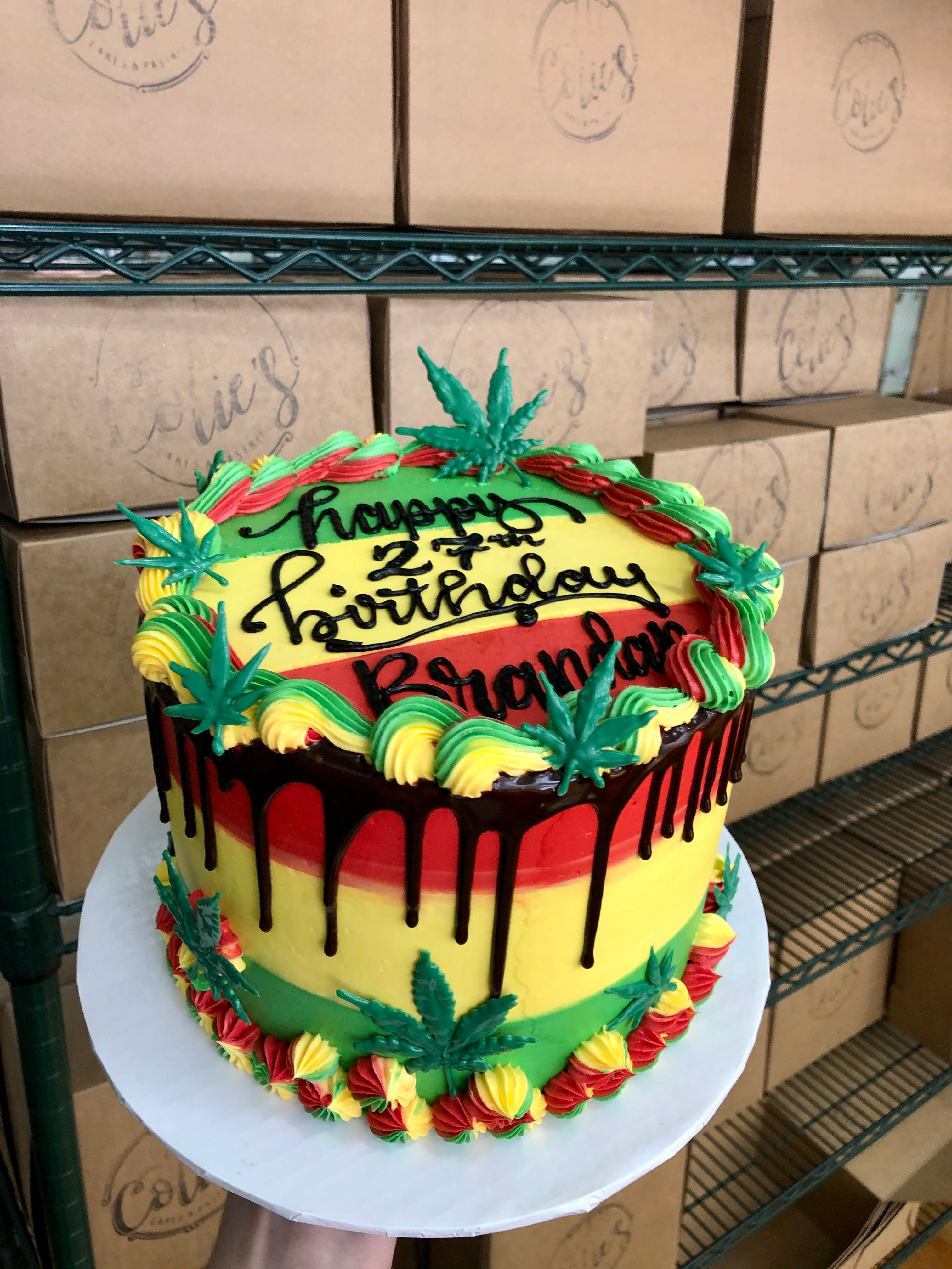 My first Rasta themed cake… Getting to work with this cake was a whole new  experience….. The thought of the green and yellow mixing up… | Instagram